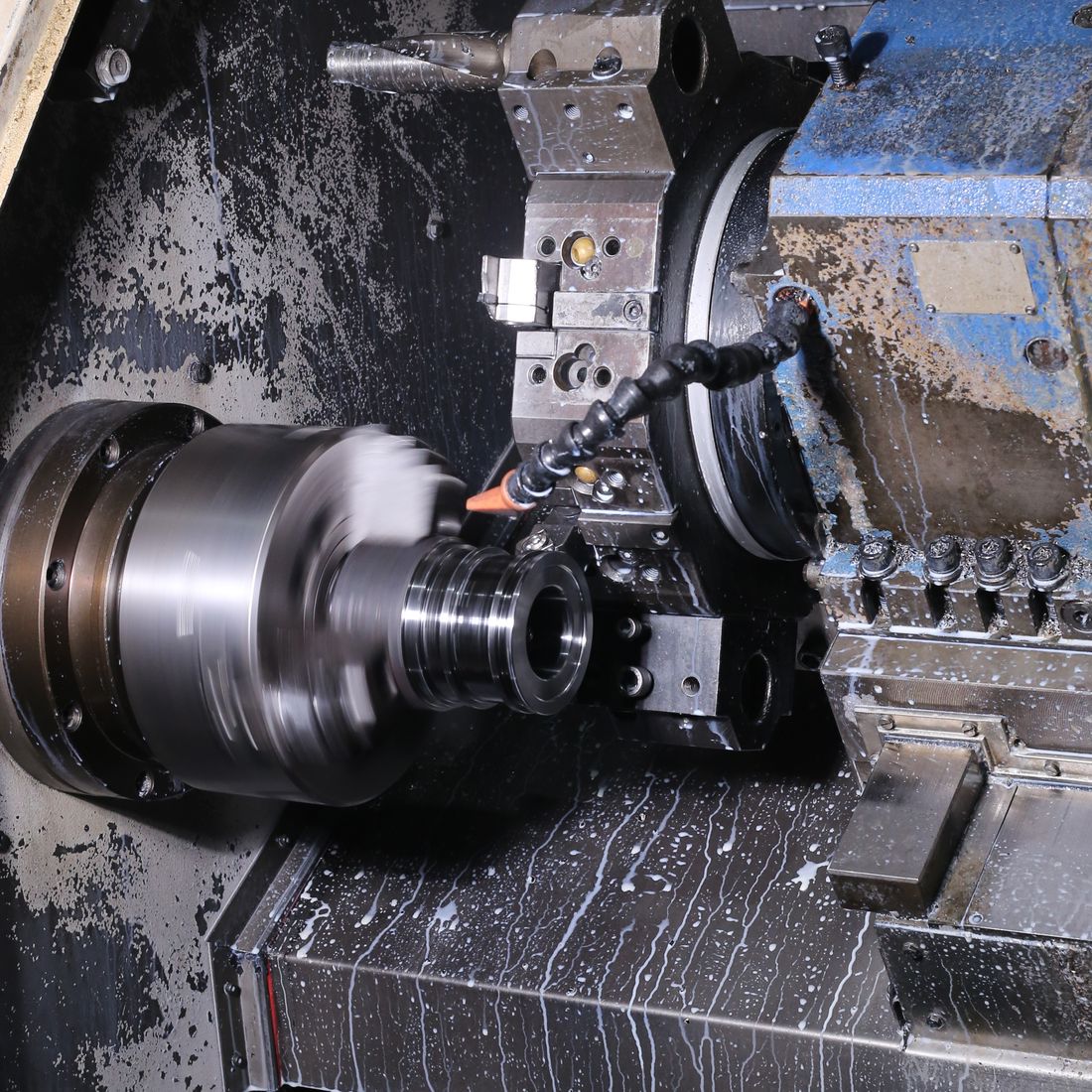 CNC turning centre in operation