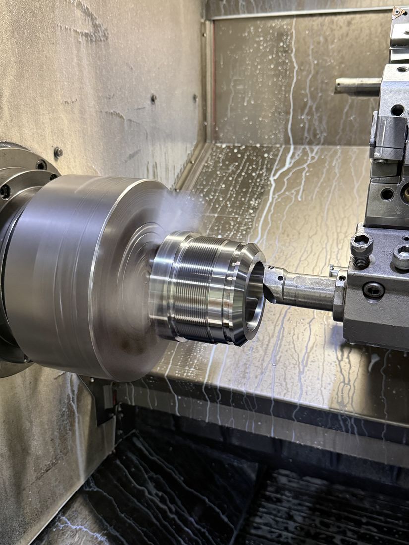 CNC turning of a threaded component
